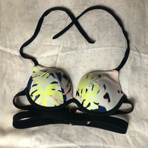Victorias Secret Swim The Hottie Halter Banded Push-Up Bikini Top Multi-Col - Picture 3 of 8